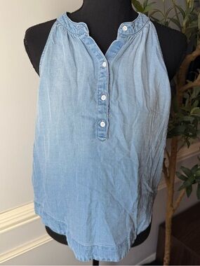 Cloth & Stone Anthropologie Chambray Tencel Sleeveless Blouse S
